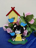 Bear with birdhouse-shelf sitter- Unpainted & Unassembled-DIY KIT